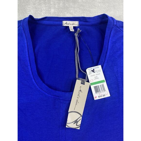 Mod-o-doc Large Cotton Modal Spandex Jersey Flyaway Layered T-Shirt Dress NWT - Picture 2 of 15